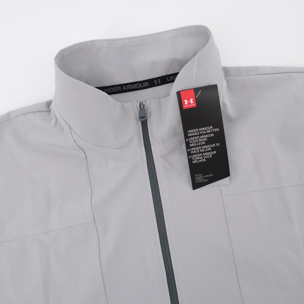 NEW Under Armour Fitted Full Zip Golf Vest Gray Mens XL